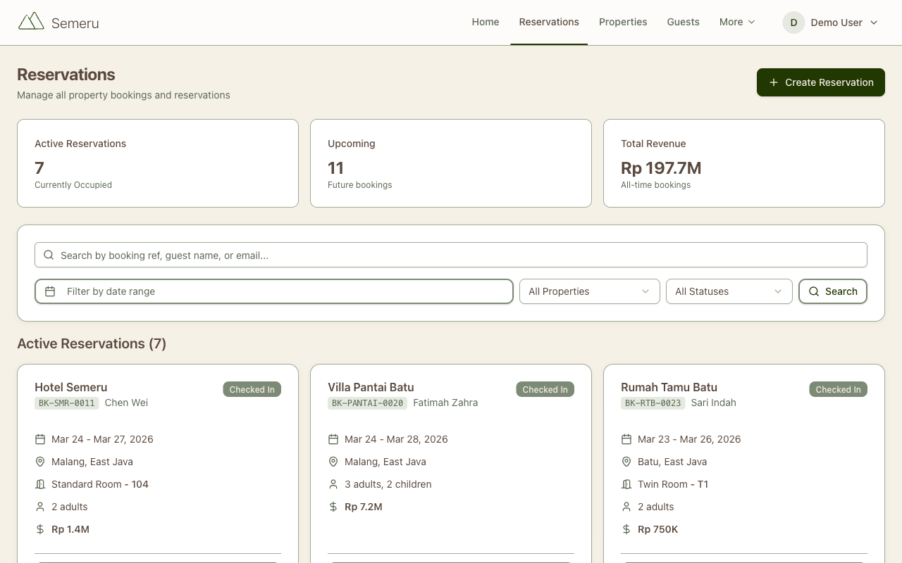 Reservation Management